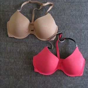 2 Victoria’s Secret Racerback T-Shirt Bras